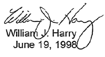 William J. Harry's Signature