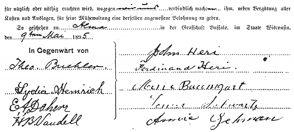 Document sent to Switzerland following the death of Maria Berni Harry